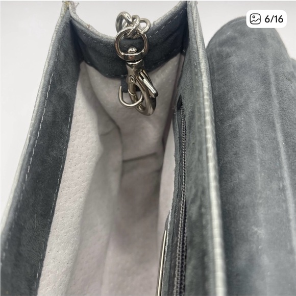 Daniella Ortiz | Exotic Gray Lizard Stone Flap Handbag​ - Picture 5 of 15